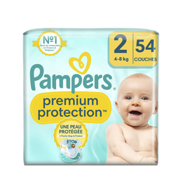 Pampers Premium-Protection Couches Taille 2 (4-8Kg) 54 Couches