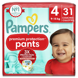Pampers Premium Protection Pants Couches-Culottes Taille 4 (9-15Kg) 31 Couches