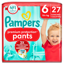 Pampers Premium Protection Couches Culottes Taille 6 (+15Kg) 27 Couches