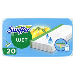 SWIFFER Toalhitas húmidas para chão frescura limão, caixa de 20 toalhitas
