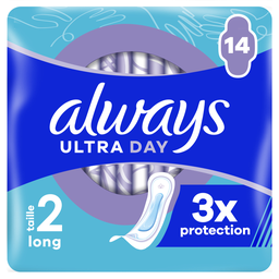 ALWAYS Compresas Higiénicas sin Alas Long Day Talla 2 Ultra 14 unidades