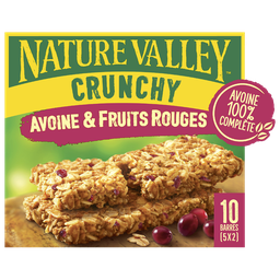 NATURE VALLEY Barres Céréales Avoine Et Fruits Rouges CRUNCHY NATURE VALLEY