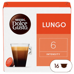 DOLCE GUSTO Cápsulas de café Lungo intensidad 6 16 cápsulas 89,6 g