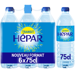 HEPAR Agua mineral natural sin gas 6 x 75 cl