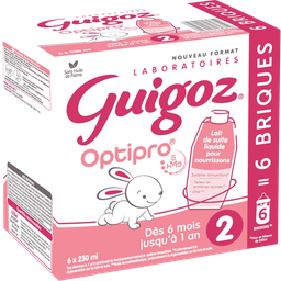 Guigoz Optipro Briques De Lait Liquide 2Ème Âge Dès 6 Mois 6X230Ml