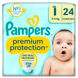 Pampers Premium Protection Couches Taille 1 (2-5Kg) 24 Couches