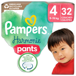 Pampers Harmonie Couches Culottes Taille 4 (9-15Kg) 32 Couches