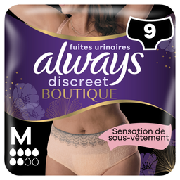 ALWAYS Braguitas para incontinencia Discreet Boutique beige talla M 9 unidades