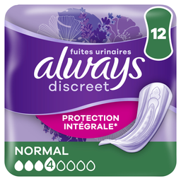 ALWAYS Compresas para incontinencia urinaria Discreet Normal 12 compresas