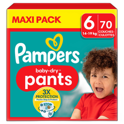 Pampers Baby-Dry Pants Couches Culottes Taille 6 (14-19Kg) 70 Couches