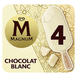 MAGNUM Vanilla Ice Cream Sticks with White Chocolate Coating 4x100ml