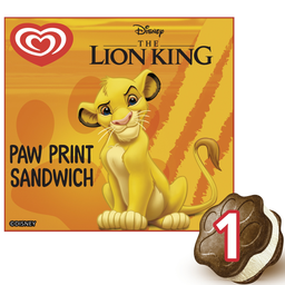 MIKO Helado Sándwich Vainilla Galletas Cacao el Rey León, caja de 4