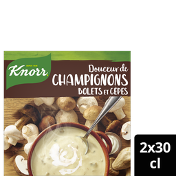 KNORR & LA POTAGERE Soupe Douceur Champignons Cèpes Crème Fraîche 2x30cl