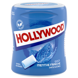 HOLLYWOOD Chewing-gums Fresh Icefresh sans sucres Bottle 60 Dragées 87 g