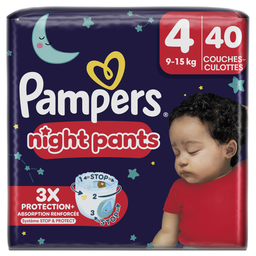 Pampers Baby-Dry Couches-Culottes Nuit Taille 4 (9-15Kg) 40 Couches-Culottes