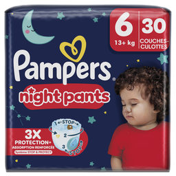 Pampers Couches-Culottes Nuit Taille 6 (13Kg+) 30 Couches-Culottes