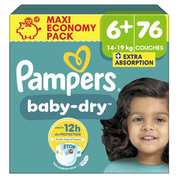 Pampers Baby Dry Couches Taille 6+ (14-19Kg) 76 Couches