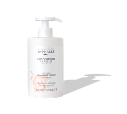 BYPHASSE lait corporel nutritif à l'huile d'amande douce peaux sèches (doseur) 500ml