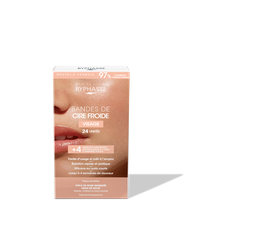 BYPHASSE bandes de cire froide visage & zones délicates peaux sensibles (24 bandes + 4 lingettes)