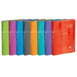 CLAIREFONTAINE Agenda Scolaire 120X170 1J/P 368 Pages Papier P.E.F.C. Couv.Remb.Souple Pelliculee 8 Couleurs Assorties