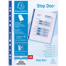 EXACOMPTA Pochettes Perforées Stop Doc A4 25 unités
