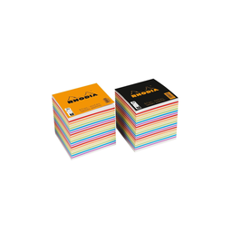 RHODIA Bloc notes cube papier couleur 90x90x80mm