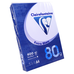 CLAIREFONTAINE Ramette Papier Extra Blanc A4 80g 400 Feuilles