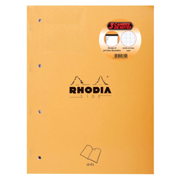 RHODIA Lot de 3 Blocs de Feuilles Simples A4 - 160 pages grands carreaux