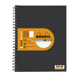 RHODIA Caderno de espiral para EXABOOK A4+ 80 folhas preto
