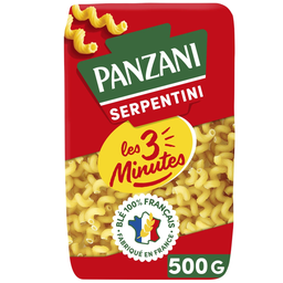 PANZANI Pâtes SERPENTINI Cuisson Rapide 3 Minutes blé Français - 500g