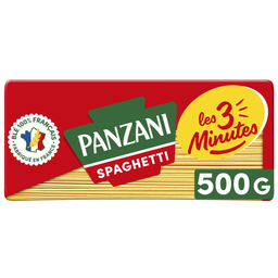 PANZANI Pâtes SPAGHETTI Cuisson Rapide 3 Minutes blé Français - 500g
