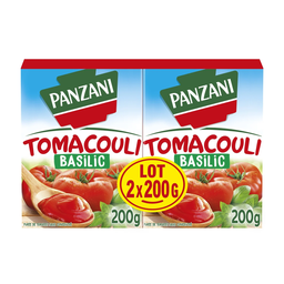 PANZANI Tomacouli purée de tomates fraîches saveur basilic en brique 2 2x200g