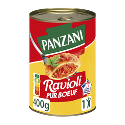 PANZANI Ravioli pur bœuf viande bovine française 1 personne 400g
