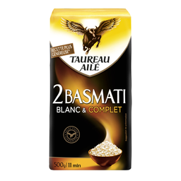 TAUREAU AILE Mezcla de Arroz Basmati Blanco e Integral 500 g