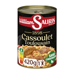 WILLIAM SAURIN Cassoulet toulousain la graisse de canard sans colorant 1 personne 420 g