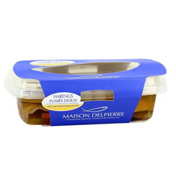 DELPIERRE filets de harengs fumes a l huile et aux aromates peche 400g