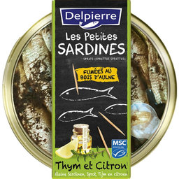 DELPIERRE Sardinhas Pequenas com Tomilho e Limão 120 g