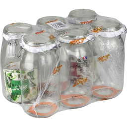 LE PARFAIT Lot de 6 bocaux en verre super - 900509 - le parfait 2l