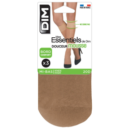 DIM Medias hasta la rodilla Mes Essentiels Mousse daim T35/41 3 pares