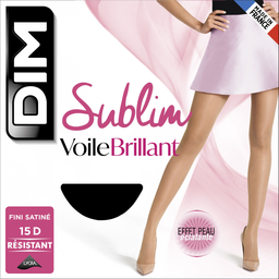 DIM Women's Tights Black Sublim Sheer Shiny 15D Size 3