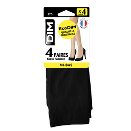 DIM Knee-highs 4 Plain Transparent Matte Black Ecodim, 4-pair pack