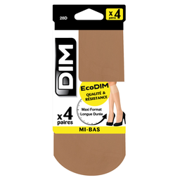 DIM Ecodim Knee-Highs Plain Transparent Matte Nude, pack of 4 pairs