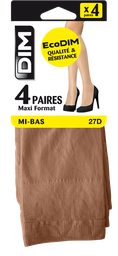 DIM Women's knee-high socks beige daim 4-pair pack