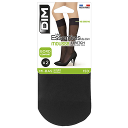 DIM Women's Knee-High Socks Mes Essentiels stretch black pack of 2 pairs