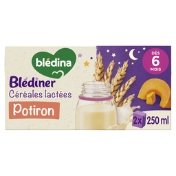 BLEDINER Brique céréales lactées au potiron dès 6 mois 2x250ml