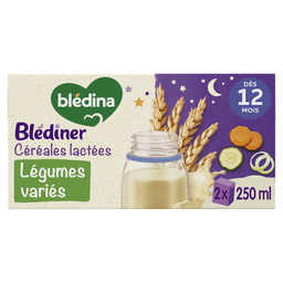 BLEDINER Brique céréales lactées légumes variés dès 12 mois 2x250ml