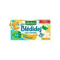 BLEDIDEJ Briques de lait en céréales saveur vanille, dès 4 mois, 2x250ml