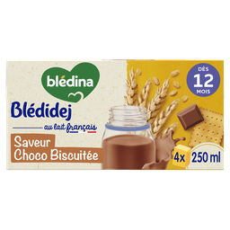 BLEDIDEJ Céréales lactées choco-biscuitée dès 12 mois 4x250ml