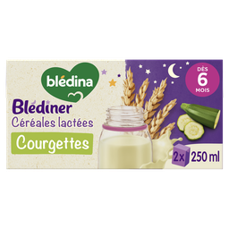 BLEDINER Brique céréales lactées aux courgettes dès 6 mois 2x250ml
