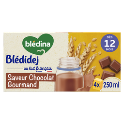 BLÉDINA BLEDIDEJ Céréales lactées chocolat gourmand dès 12 mois 4x250ml